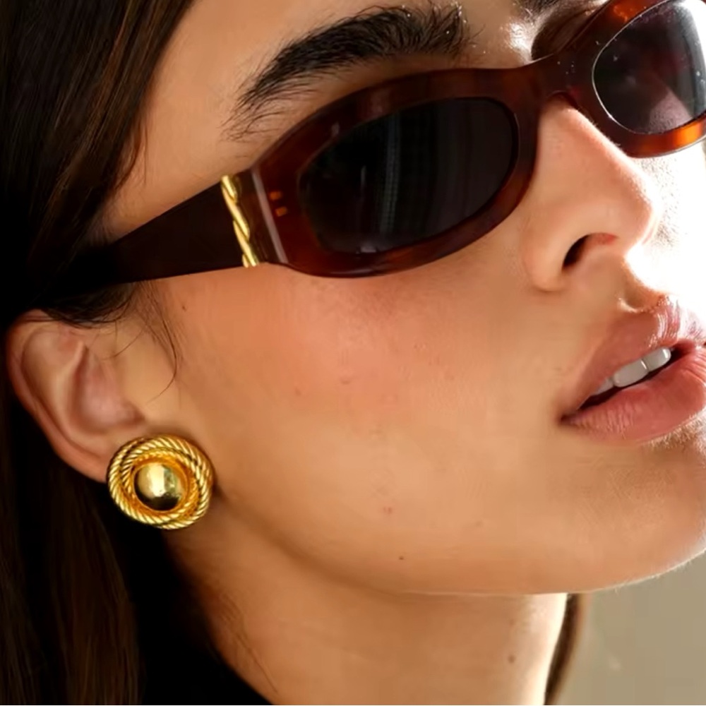 Geometric waterproof stud earrings